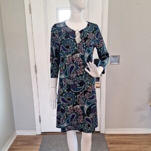 MSK NWT Paisley Pop-over Dress